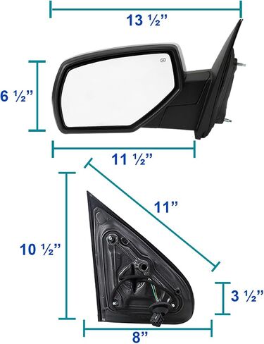 Spec-D Tuning Left Driver Side Chrome Power Heated Mirror w/Puddle Light Compatible with 2014-2018 Chevy Silverado, GMC Sierra in Saudi Arabia