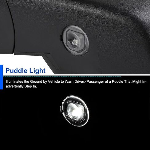 Spec-D Tuning Left Driver Side Chrome Power Heated Mirror w/Puddle Light Compatible with 2014-2018 Chevy Silverado, GMC Sierra in Saudi Arabia