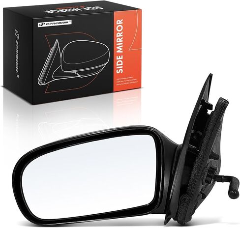 A-Premium Passenger Side Manual Door Mirror - Compatible with Chevrolet Cavalier & Pontiac Sunfire, 1995-2005 - Non-Heated Non-Folding Black Smooth Outside Rear View Mirror - Replace# 22679825 in Saudi Arabia