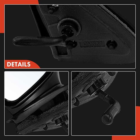 A-Premium Passenger Side Manual Door Mirror - Compatible with Chevrolet Cavalier & Pontiac Sunfire, 1995-2005 - Non-Heated Non-Folding Black Smooth Outside Rear View Mirror - Replace# 22679825 in Saudi Arabia