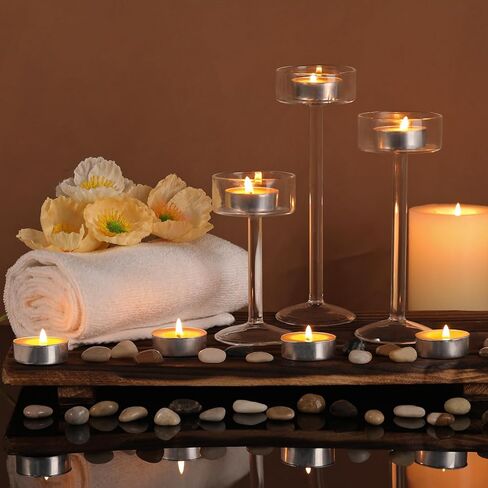 24 Packs Beeswax Tealight Candles, Pure Beeswax Tea Lights Candle, Natural Organic Tealights Candles Unscented Smokeless Clean Burning with 4 Hour Burn Time in Kuwait