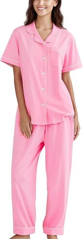 Rongtai Womens Pajamas مجموعات مريحة شعور بارد القطن pajama مجموعة غير رسمية بوتن ناع in Kuwait