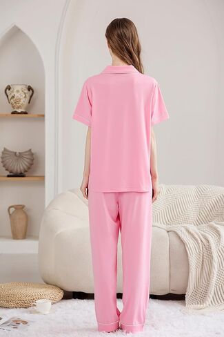 Rongtai Womens Pajamas مجموعات مريحة شعور بارد القطن pajama مجموعة غير رسمية بوتن ناع in Kuwait