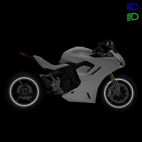SlickMod - 15" to 19" Rim Size Motorcycle Reflective Wheel Stripes Kit - 1 Wheel Rim Coverage Premium Stickers Pack - High Visibility (1. Black, 7mm Normal Width) in Saudi Arabia