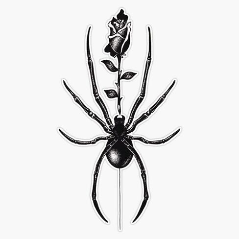 Black Spider And Rose Tattoo Sticker Bumper Sticker Vinyl Decal 5" in Saudi Arabia