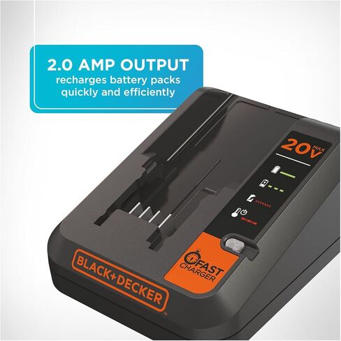 BLACK+DECKER 20V MAX Lithium Battery Charger, 2 Amp (BDCAC202B) in Saudi Arabia