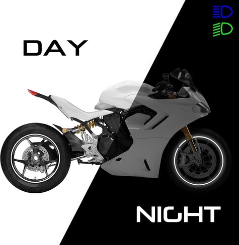 SlickMod - 15" to 19" Rim Size Motorcycle Reflective Wheel Stripes Kit - 1 Wheel Rim Coverage Premium Stickers Pack - High Visibility (1. Black, 7mm Normal Width) in Saudi Arabia