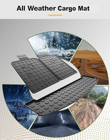 2024 2025 Santa Fe Cargo Liner & Backrest Mat for Hyundai Santa Fe All Models - مخصص TPE Trunk Mat & 3rd Row Rate Recrest - All Weather Car Hats for 2024 2025 Santa Fe Association in Kuwait