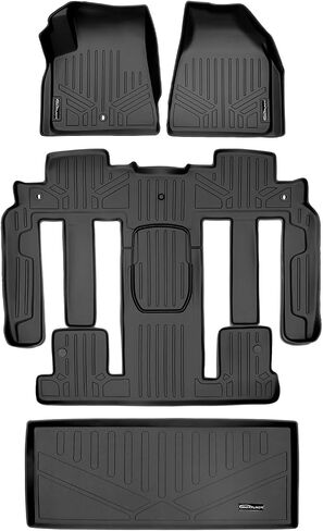 SMARTLINER Custom Fit 2 Row & Cargo Liner Behind The 3rd Row Floor Mat Liner Set Compatible with 2007-2016 GMC Acadia in Saudi Arabia
