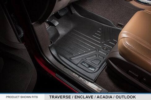 SMARTLINER Custom Fit 2 Row & Cargo Liner Behind The 3rd Row Floor Mat Liner Set Compatible with 2007-2016 GMC Acadia in Saudi Arabia