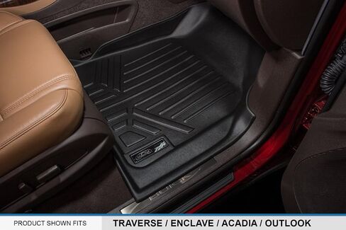 SMARTLINER Custom Fit 2 Row & Cargo Liner Behind The 3rd Row Floor Mat Liner Set Compatible with 2007-2016 GMC Acadia in Saudi Arabia