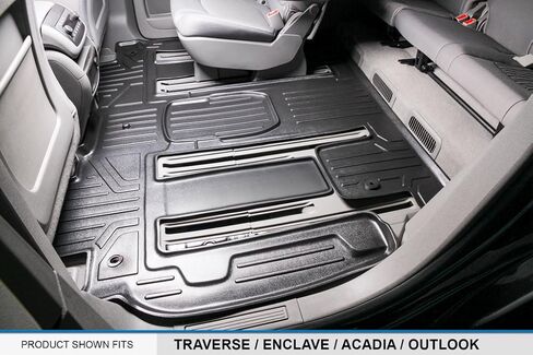 SMARTLINER Custom Fit 2 Row & Cargo Liner Behind The 3rd Row Floor Mat Liner Set Compatible with 2007-2016 GMC Acadia in Saudi Arabia