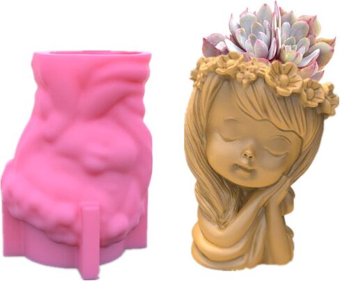 Art Arm Vase Epoxy Silicone Mold Hand Shape Flowerpot Plant Cement Concrete Plaster Silicone Mold in Kuwait