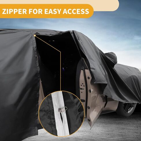 All-Weather Waterproof Car Cover - UV-Resistant Outdoor Full Exterior Protection for Polestar 2 Aluminum Film Black with Right Side Zipper in Saudi Arabia