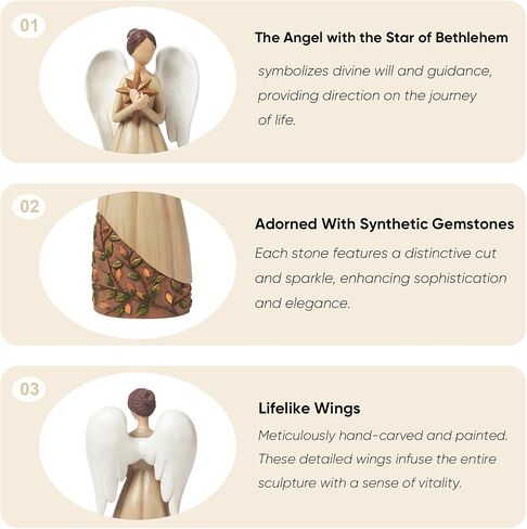 3PC Angel Figurines Collectible Statue Decor Christmas Memory Healing Gift Guardian for Home Office Wedding Living Room Centerpiece Decoration Women Mom Grandma Friends in Saudi Arabia