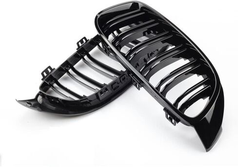 F32 Grill Front Kidney Grille Replacement Compatible with 2014-2020 4 Series F32 F33 F36 428i 430i 435i 440i 2015-2019 F82 F83 M4 3 Series F80 M3 (Double Slats Gloss Black) in Saudi Arabia