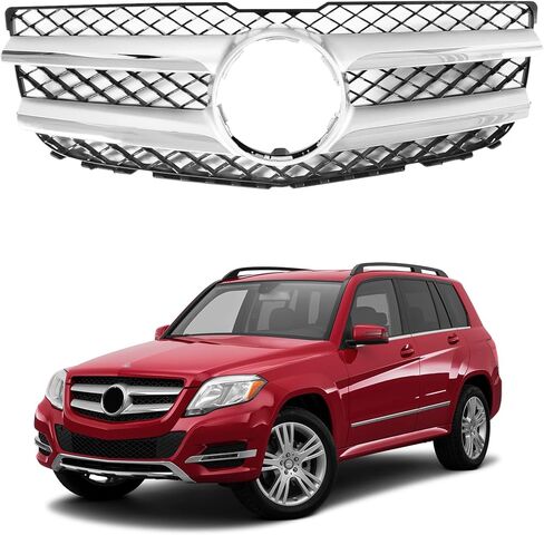 Partsflow Front Pumper Grille مع مجموعة شواية Chrome لعام 2013 2014 2015 Mercedes-Benz GLK250 GLK350 2048802983 in Kuwait