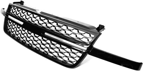 IKON MOTORSPORTS, Grille Compatible with Chevrolet 05-06 Silverado 2500HD 3500, 06 Silverado1500/1500HD, 07 Silverado 1500 Classsic/2500HD Classic/3500 Classic, Front Bumper Mesh Grill Matte Black in Saudi Arabia