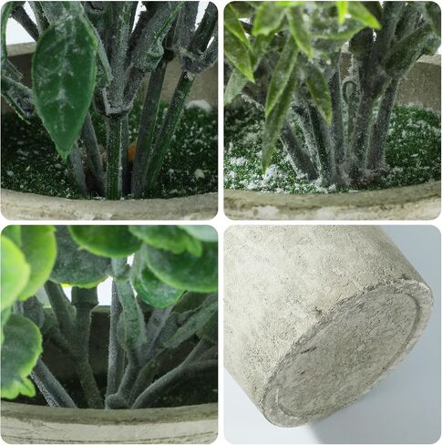 3 Pack Mini Potted Fake Plant, Artificial Plants Indoor, Artificial Frost-Hung,Eco-Friendly Gray Pot, No Need for Maintenance，Ideal Decor for Home and Office in Saudi Arabia