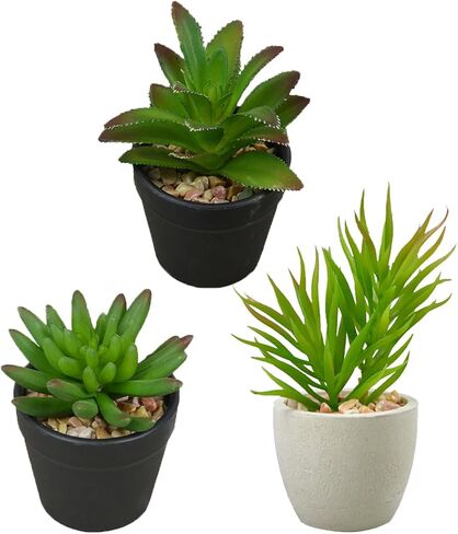 3 Pack Fake Plants Mini Artificial Greenery Potted Plants for Home Decor Indoor Office Table Room Farmhouse Bathroom Decor in Saudi Arabia