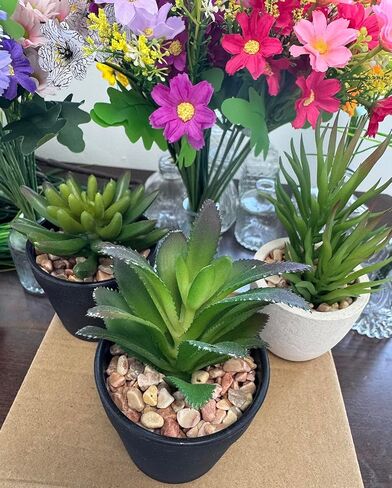 3 Pack Fake Plants Mini Artificial Greenery Potted Plants for Home Decor Indoor Office Table Room Farmhouse Bathroom Decor in Saudi Arabia