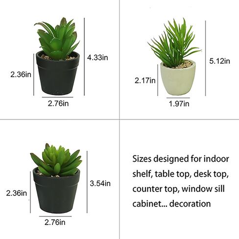 3 Pack Fake Plants Mini Artificial Greenery Potted Plants for Home Decor Indoor Office Table Room Farmhouse Bathroom Decor in Saudi Arabia