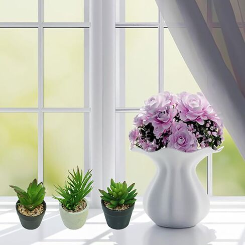3 Pack Fake Plants Mini Artificial Greenery Potted Plants for Home Decor Indoor Office Table Room Farmhouse Bathroom Decor in Saudi Arabia
