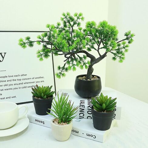 3 Pack Fake Plants Mini Artificial Greenery Potted Plants for Home Decor Indoor Office Table Room Farmhouse Bathroom Decor in Saudi Arabia