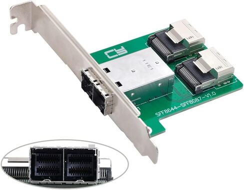 NFHK PCI-Express 4.0 Mini SAS HD SFF-8643 Female to SFF-8643 Female PCBA Coupler Adapter Extender in Saudi Arabia