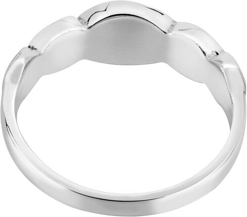 AeraVida Fancy Row of Natural White Shiva Shell .925 Sterling Silver Band Ring | Elegant Wedding Rings For Women | Casual Comfort Fit Silver Rings for Women | Sterling Silver Rings Sizes (7-9) in Saudi Arabia