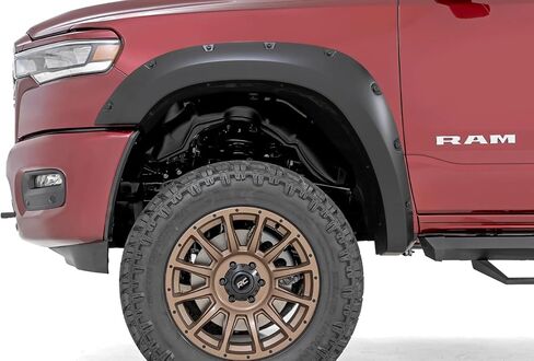 مشاعل جيب البلد الخام لذاكرة الوصول العشوائي 1500 2WD/4WD (2025) - مشاعل عجلة نمط الترباس ، أسود مسطح ، مجموعة من 4 in Saudi Arabia