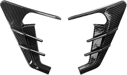 IKON MOTORSPORTS, Side Camera Flanks Cover Trim Compatible With 2021-2023 Tesla Model 3 2020-2022 Tesla Model Y, Matte Carbon Fiber Print ABS Driver Passenger Side Air Flow Fender Vent Covers Trim 2PC in Saudi Arabia