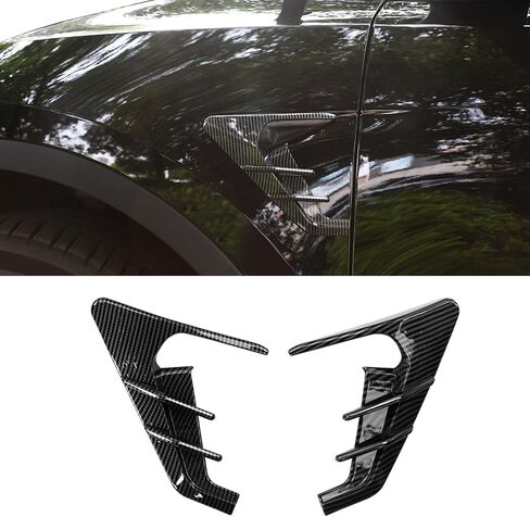 IKON MOTORSPORTS, Side Camera Flanks Cover Trim Compatible With 2021-2023 Tesla Model 3 2020-2022 Tesla Model Y, Matte Carbon Fiber Print ABS Driver Passenger Side Air Flow Fender Vent Covers Trim 2PC in Saudi Arabia
