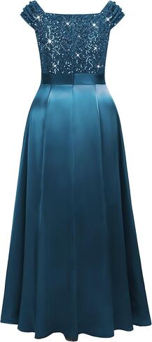 Missmay Women's Plus Seale Seed Sequin قبالة الكتف الساتان فتحة المساء الرسمي الفستان Maxi in Kuwait