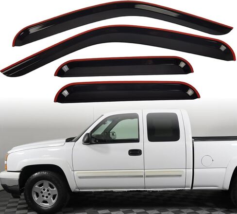 Window Visors Rain Guards, Window Deflectors for for Silverado Sierra Extended Cab 1999-2006,4 PCS Tape-On Rain Guards Vent Shade for for Silverado Sierra Extended Cab 1999-2006 in Saudi Arabia