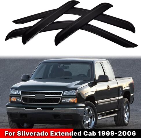 Window Visors Rain Guards, Window Deflectors for for Silverado Sierra Extended Cab 1999-2006,4 PCS Tape-On Rain Guards Vent Shade for for Silverado Sierra Extended Cab 1999-2006 in Saudi Arabia