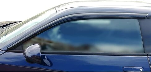 IKON MOTORSPORTS Tape On External Window Visor, Compatible with 2008-2023 Dodge Challenger, Acrylic Black Slim Style Sun Rain Guards Cover in Saudi Arabia