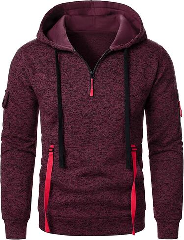 Alalaso Tactical Hoodies For Men Quarter Zip Pullover Vintage Workout Hoodies With Pockets Military Tactical Sweatshirt in Saudi Arabia