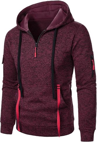 Alalaso Tactical Hoodies For Men Quarter Zip Pullover Vintage Workout Hoodies With Pockets Military Tactical Sweatshirt in Saudi Arabia