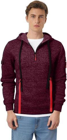 Alalaso Tactical Hoodies For Men Quarter Zip Pullover Vintage Workout Hoodies With Pockets Military Tactical Sweatshirt in Saudi Arabia