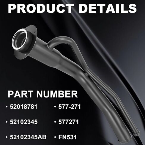 Rear Fuel Tank Filler Neck Compatible with Dodge Ram 3500 1998 1999 5.9L 8.0L For Dodge Ram 2500 1997 Replace# 52102345AB,FN531 in Saudi Arabia