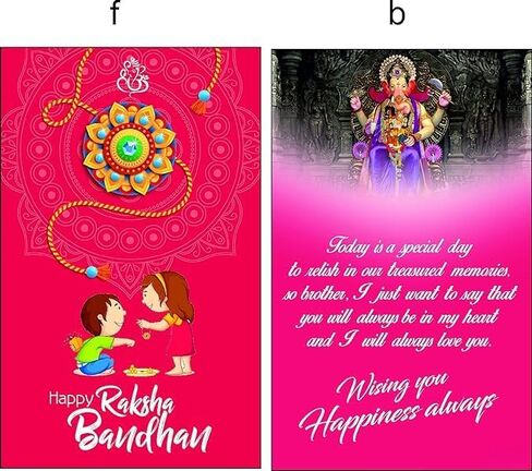 3 Rakhi and 1 Greeting Card Rakhi For Brother | Fancy Design Rakhi | Stone Designer Rakhi | rakhi for bhaiya (Multi) in Saudi Arabia