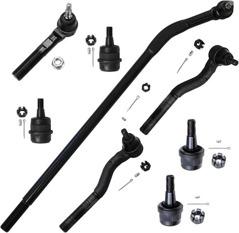 Detroit Axle - Front 8pc Suspension Kit for 07-17 Jeep Wrangler, 18 Wrangler JK, Tie Rod End Links Lower Upper Ball Joints 2007 2008 2009 2010 2011 2012 2013 2014 2015 2016 2017 Replacement in Saudi Arabia