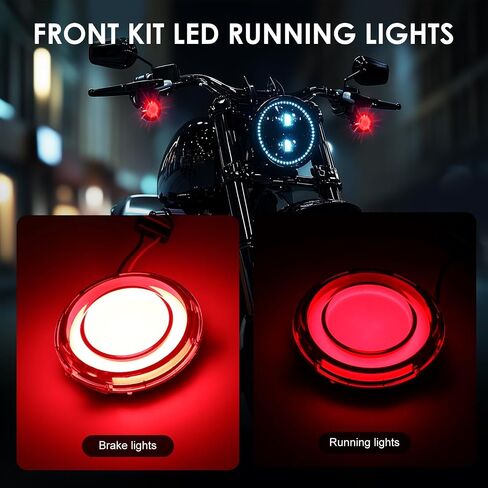 DREAMIZER Motorcycle 1156 Led Turn Signal Lights Front Rear 2 Inch Bullet Smoked Lens Daytime Running Lights Brake Lights Compatible with Harley Softail Touring Dyna Sportster Road King Electra Glide in Saudi Arabia