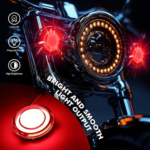 DREAMIZER Motorcycle 1156 Led Turn Signal Lights Front Rear 2 Inch Bullet Smoked Lens Daytime Running Lights Brake Lights Compatible with Harley Softail Touring Dyna Sportster Road King Electra Glide in Saudi Arabia