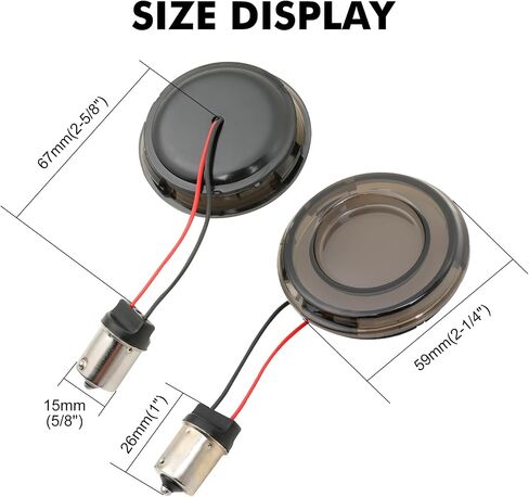 DREAMIZER Motorcycle 1156 Led Turn Signal Lights Front Rear 2 Inch Bullet Smoked Lens Daytime Running Lights Brake Lights Compatible with Harley Softail Touring Dyna Sportster Road King Electra Glide in Saudi Arabia