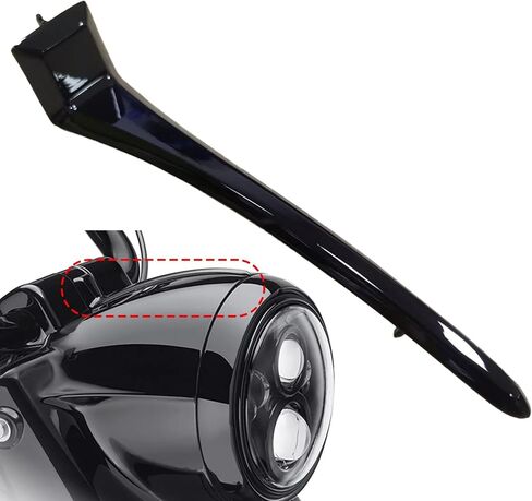 رأس الدراجات النارية ضوء الإسكان أعلى قطنة القطع المصباح Cowl Nacelle Spear Trim لـ Harley Road King Flhr 1988-2013 (Black) in Kuwait