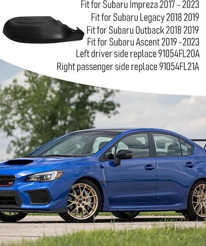 Driver and Passenger Side Lower Outer Mirror Black Cover Cap Fit for Subaru Ascent Impreza Legacy Outback 2017-2023, Replace 91054FL20A Left Driver Side in Kuwait