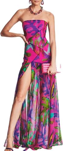 Adoeren Women Y2k Tie Dye Long Dress Sexy Sleeveless Open Back Colorful Maxi Dress Floral Printed Beach Party Sundress in Saudi Arabia