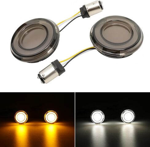 DREAMIZER Motorcycle 1156 Led Turn Signal Lights Front Rear 2 Inch Bullet Smoked Lens Daytime Running Lights Brake Lights Compatible with Harley Softail Touring Dyna Sportster Road King Electra Glide in Saudi Arabia